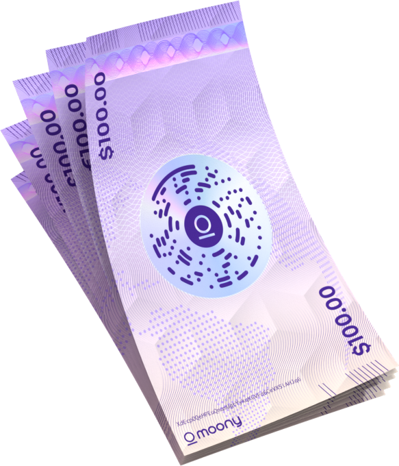 A stack of Moony banknotes
